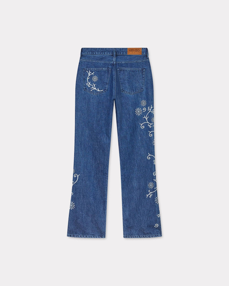 KENZO 'KENZO Marguerite' BARA cropped embroidered jeans in japanese denim outlook