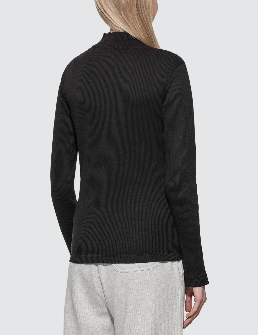 RIBBED TURTLE NECK LONG SLEEVE TOP - 3