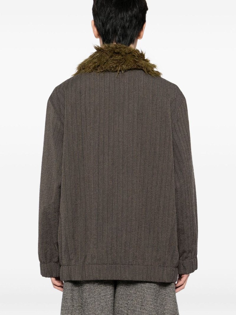 faux fur-trim shirt jacket 4
