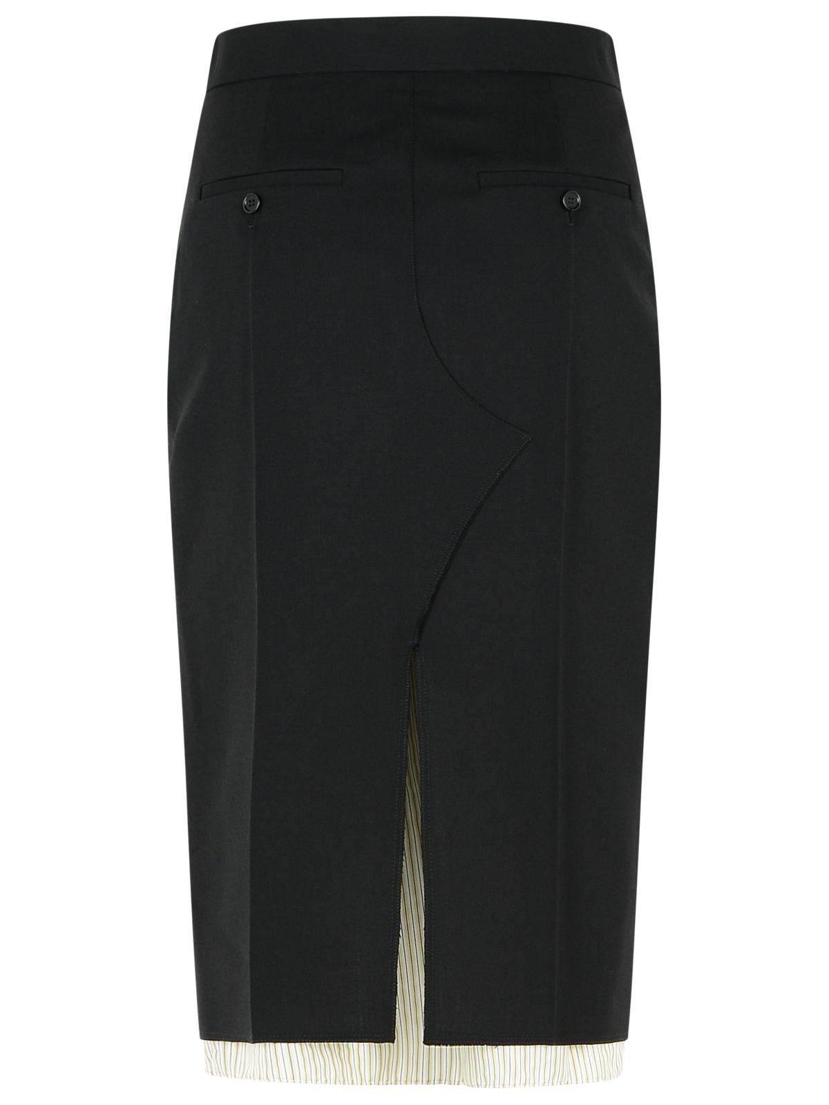 Marni Midi Skirt In Cool Black Virgin Wool With Exposed Lining Women - 3