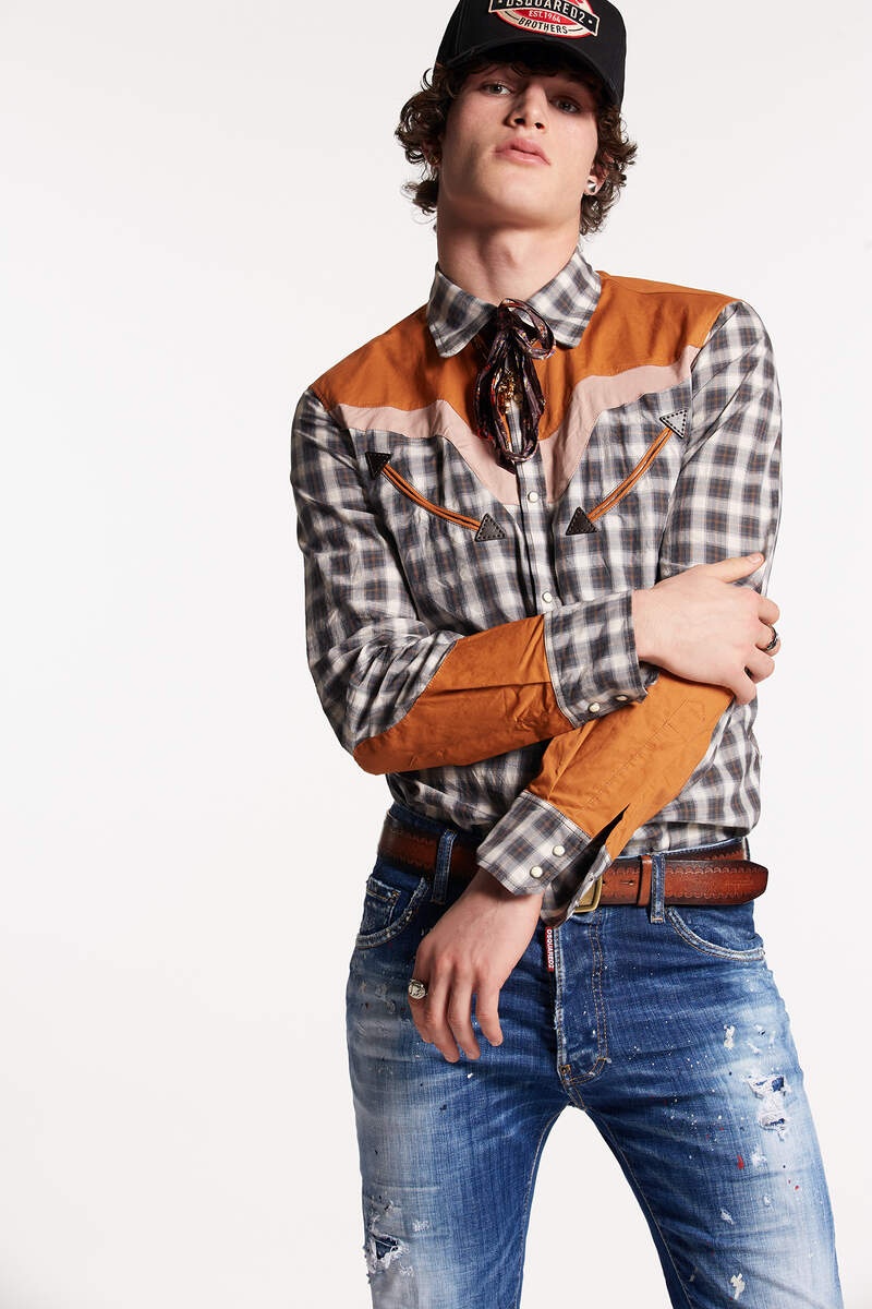 CHECKED COTTON WESTERN SHIRT - 3