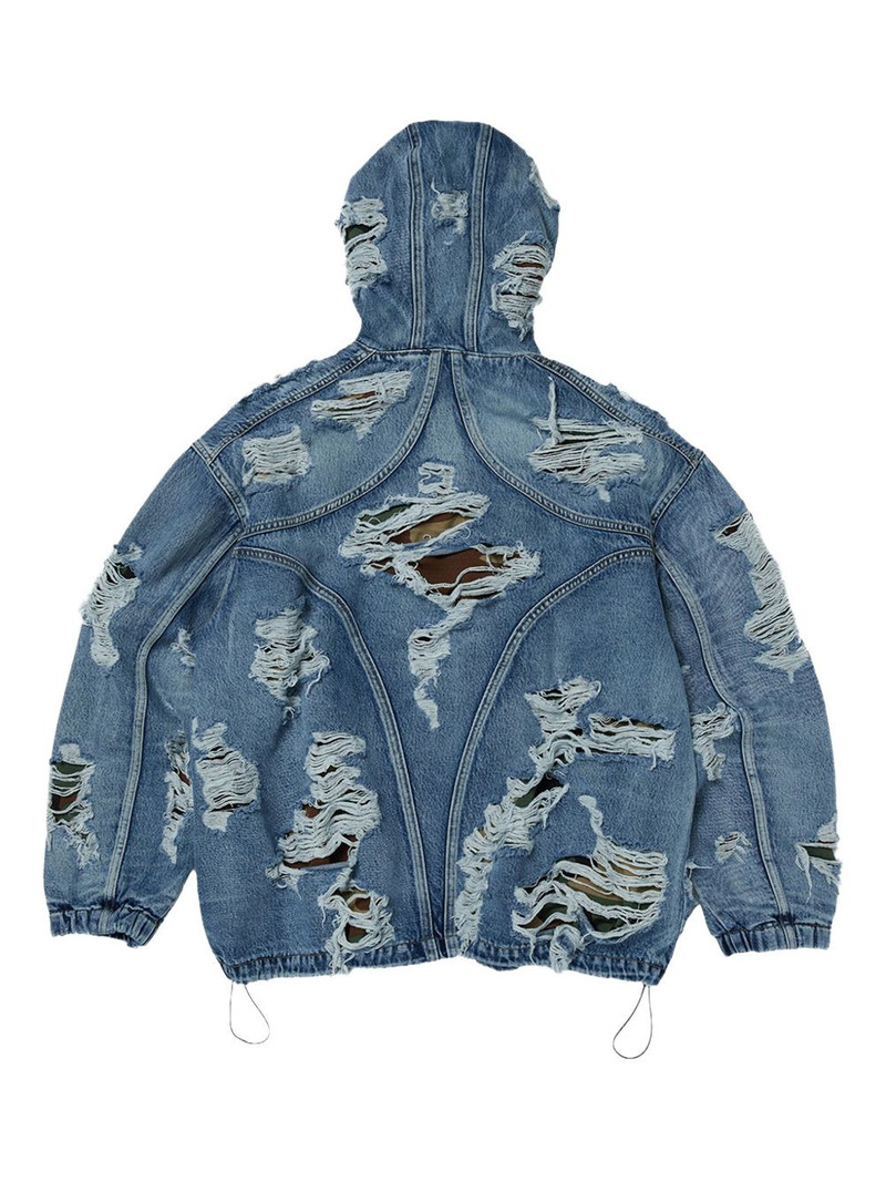 Thug Club distressed zip-up hooded jacket outlook
