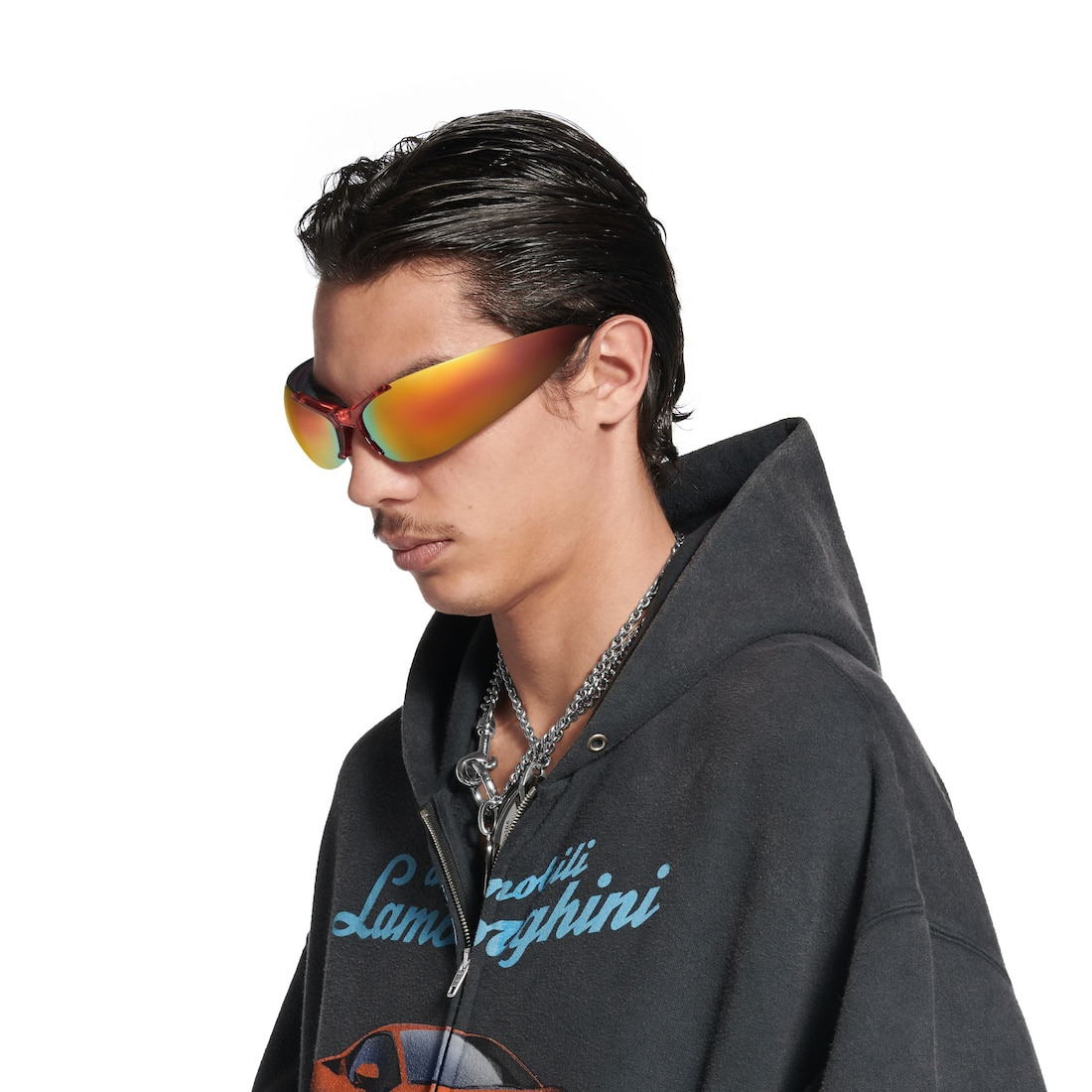 Afterhour Oval Sunglasses  in Red - 7