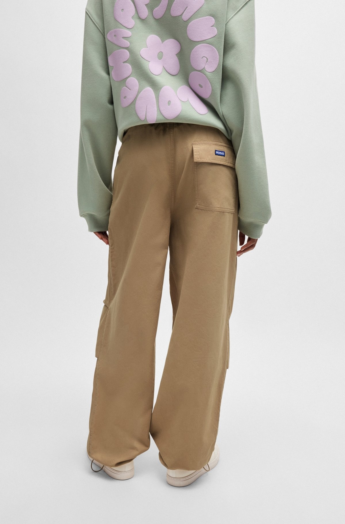 BAGGY-FIT PARACHUTE TROUSERS IN COTTON CANVAS - 4