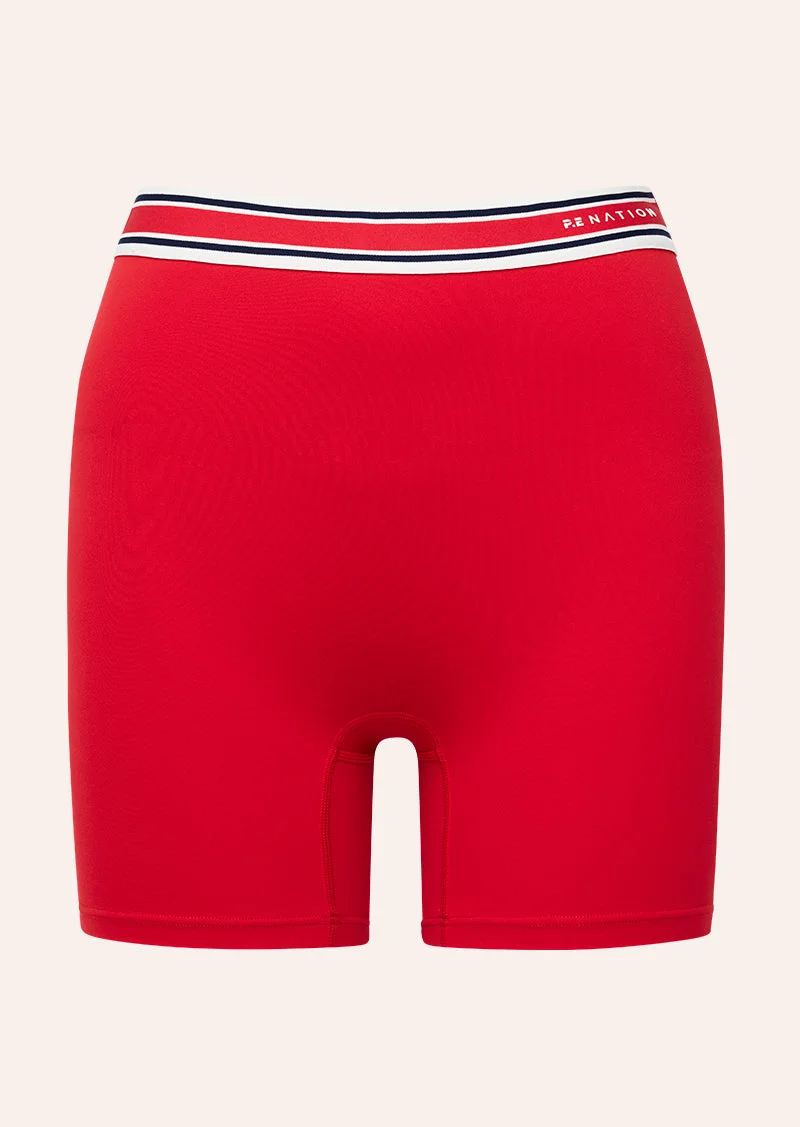 AVANT 5" BIKE SHORT IN COLLEGE RED - 1
