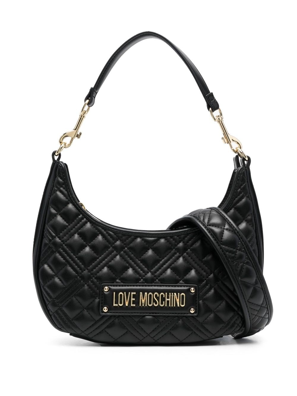 logo-plaque quilted shoulder bag - 1