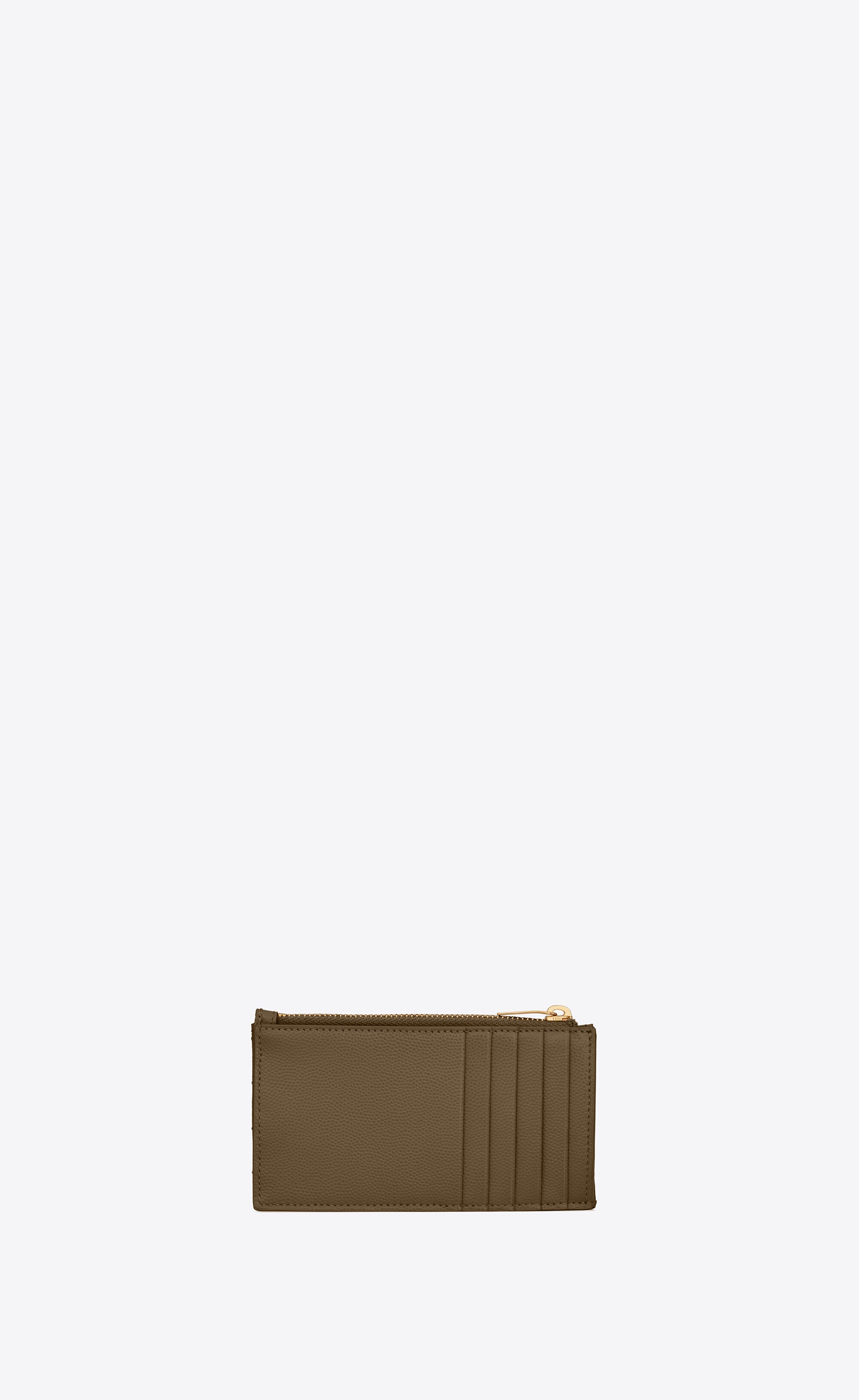 cassandre saint laurent matelassé zipped fragments card case in grain de poudre embossed leather - 2