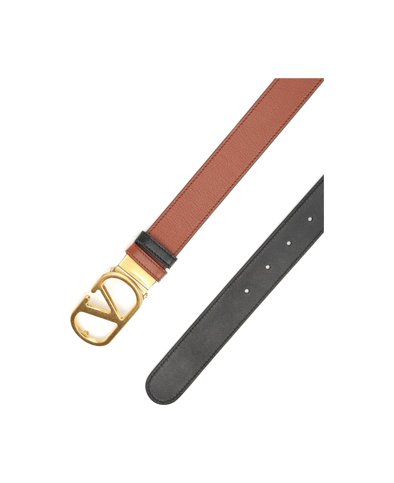Belt H. 30 Reversibile | Vlogo Signature. | Box Calf S./antique Brass Logo - 2