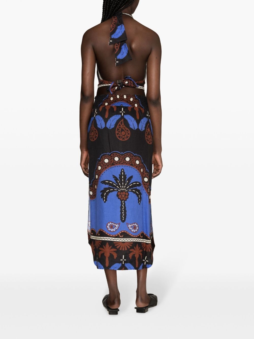 Grateful Warrior graphic-print linen top - 4