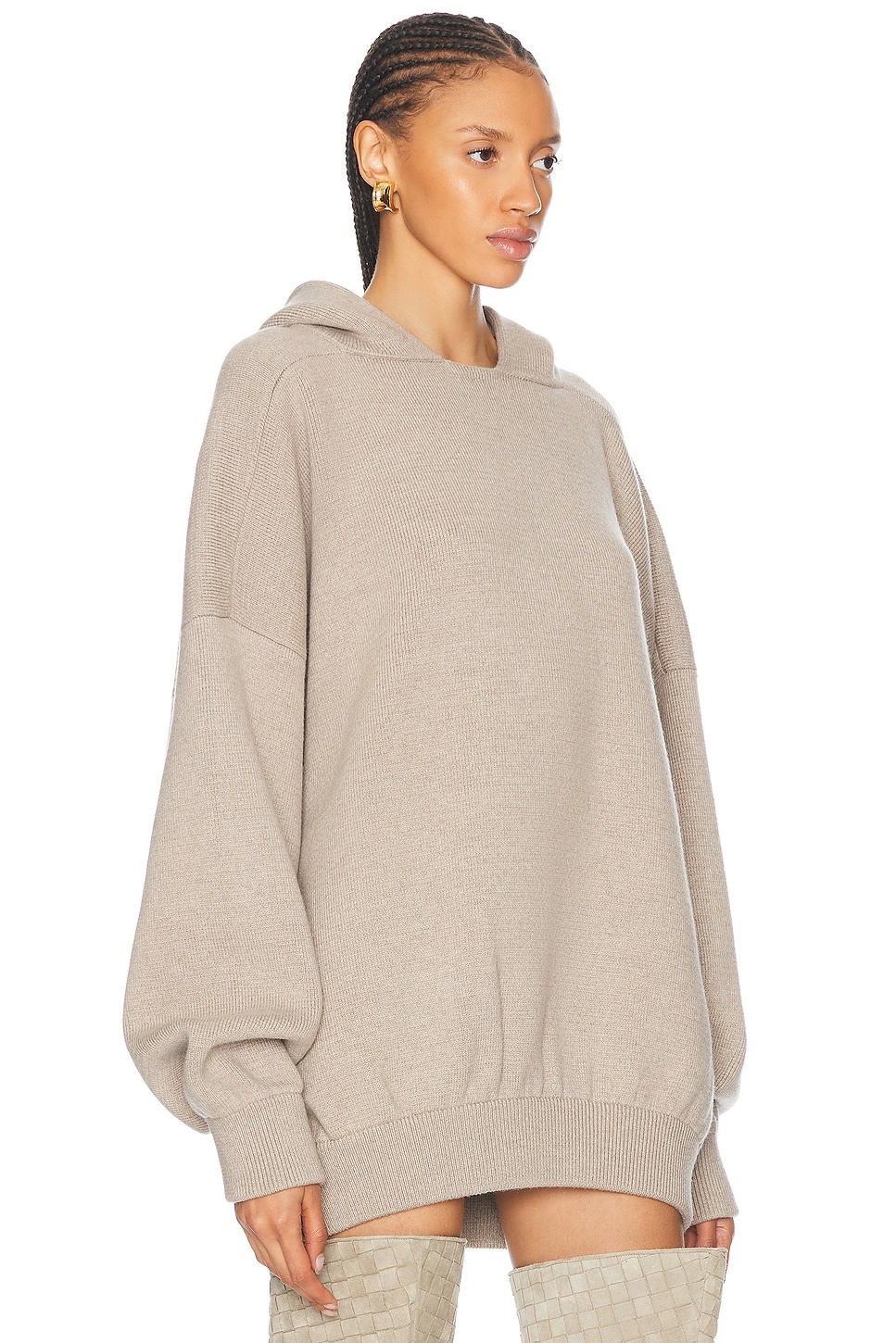 Merino Wool Boucle Knit Hoodie - 2