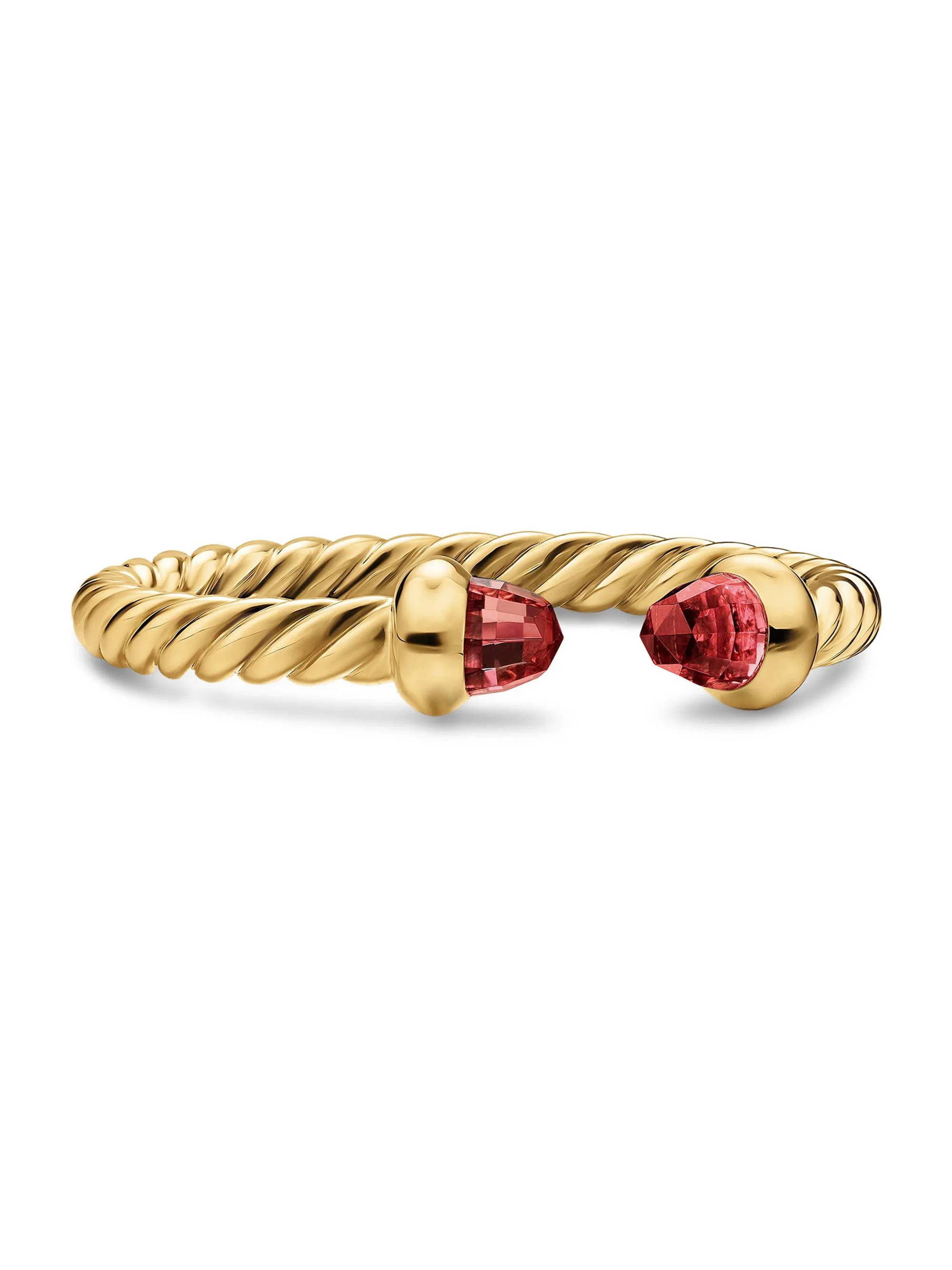 Women's Micro Cablespira Flex Open Ring in 18K Yellow Gold - Rhodolite Garnet - 1