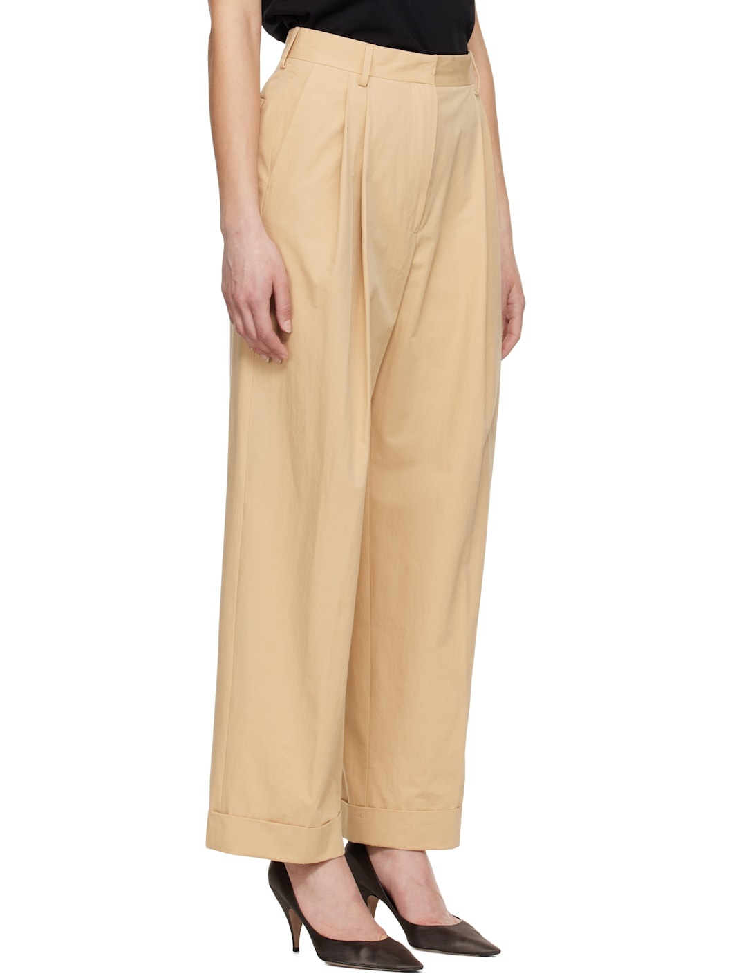 Beige Pleated Trousers - 2