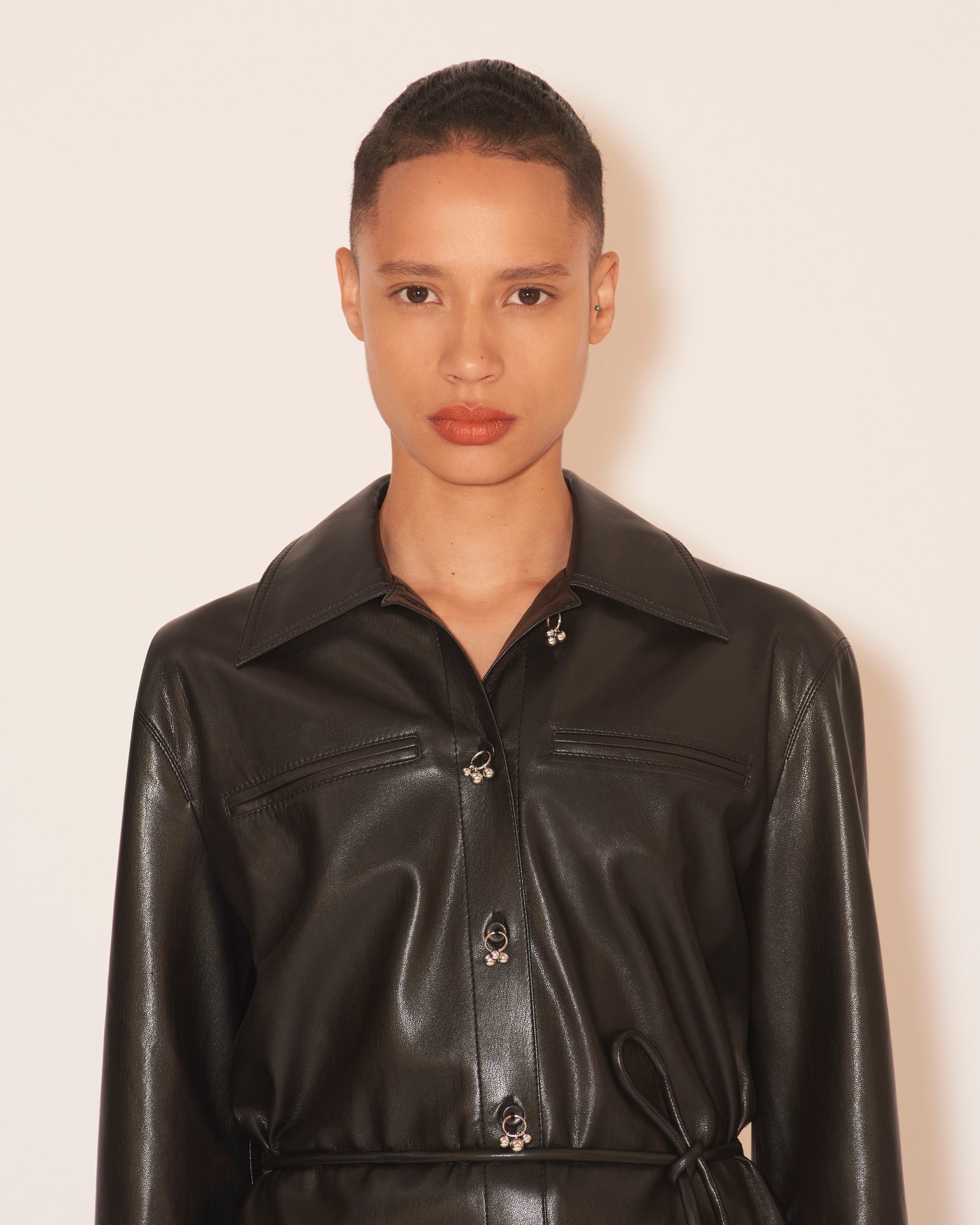 ELIDA - OKOBOR™ alt-leather shirt - Black - 6
