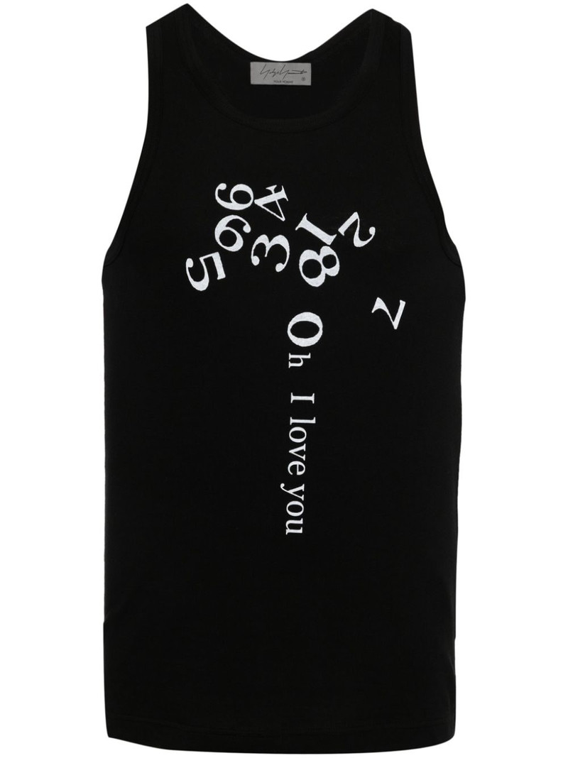 numbers-print cotton tank top 1