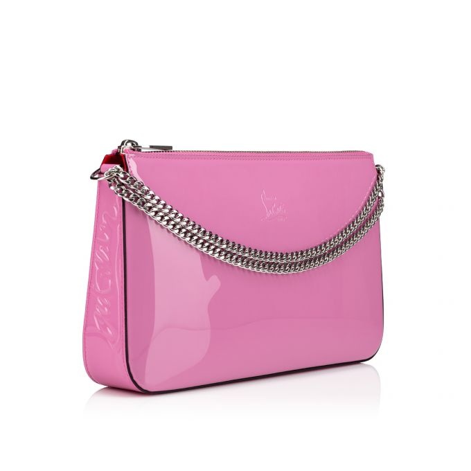 Christian Louboutin Loubila Leather Clutch in Pink