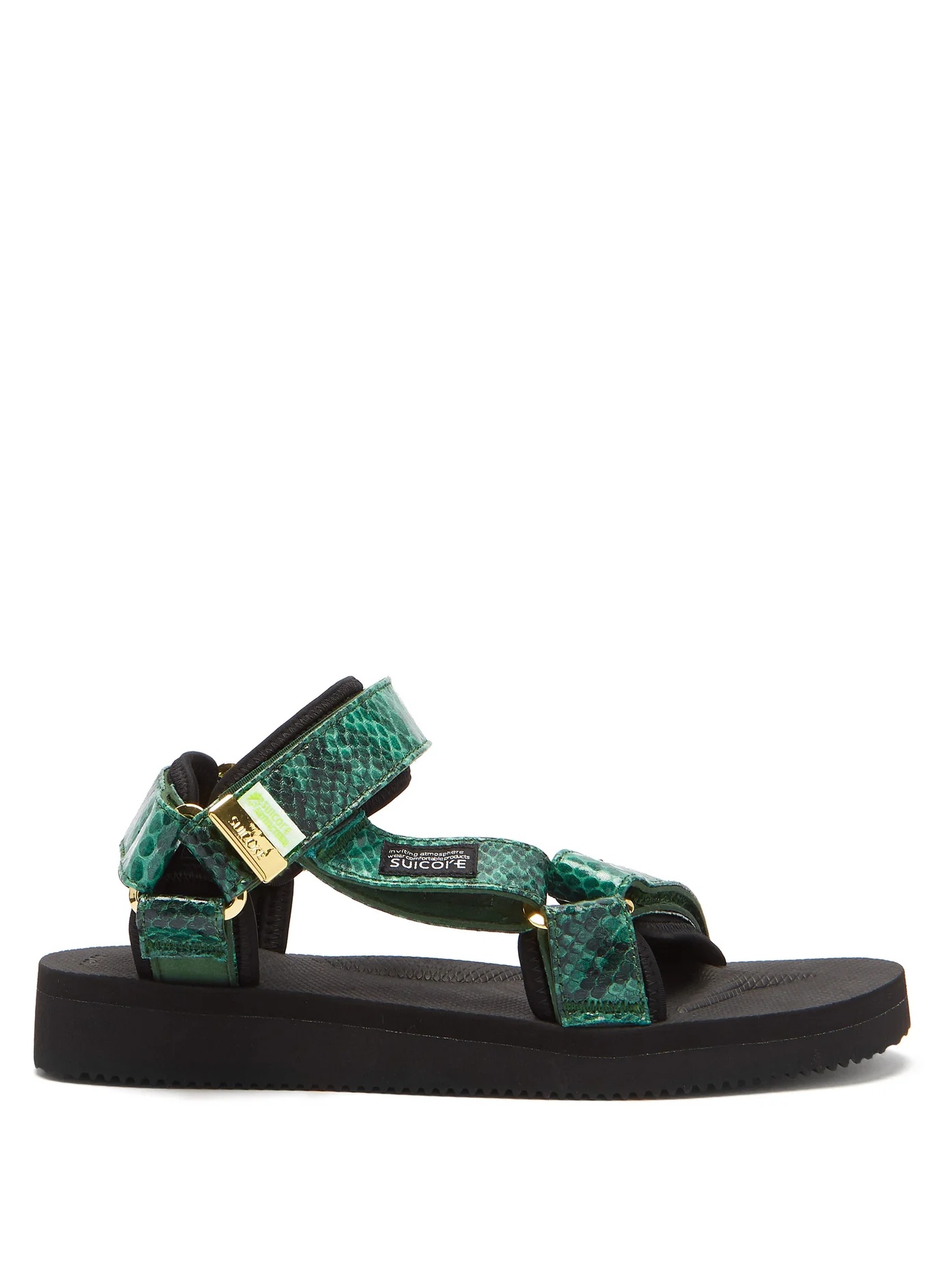 DEPA-V2 snake-effect velcro-strap sandals - 1