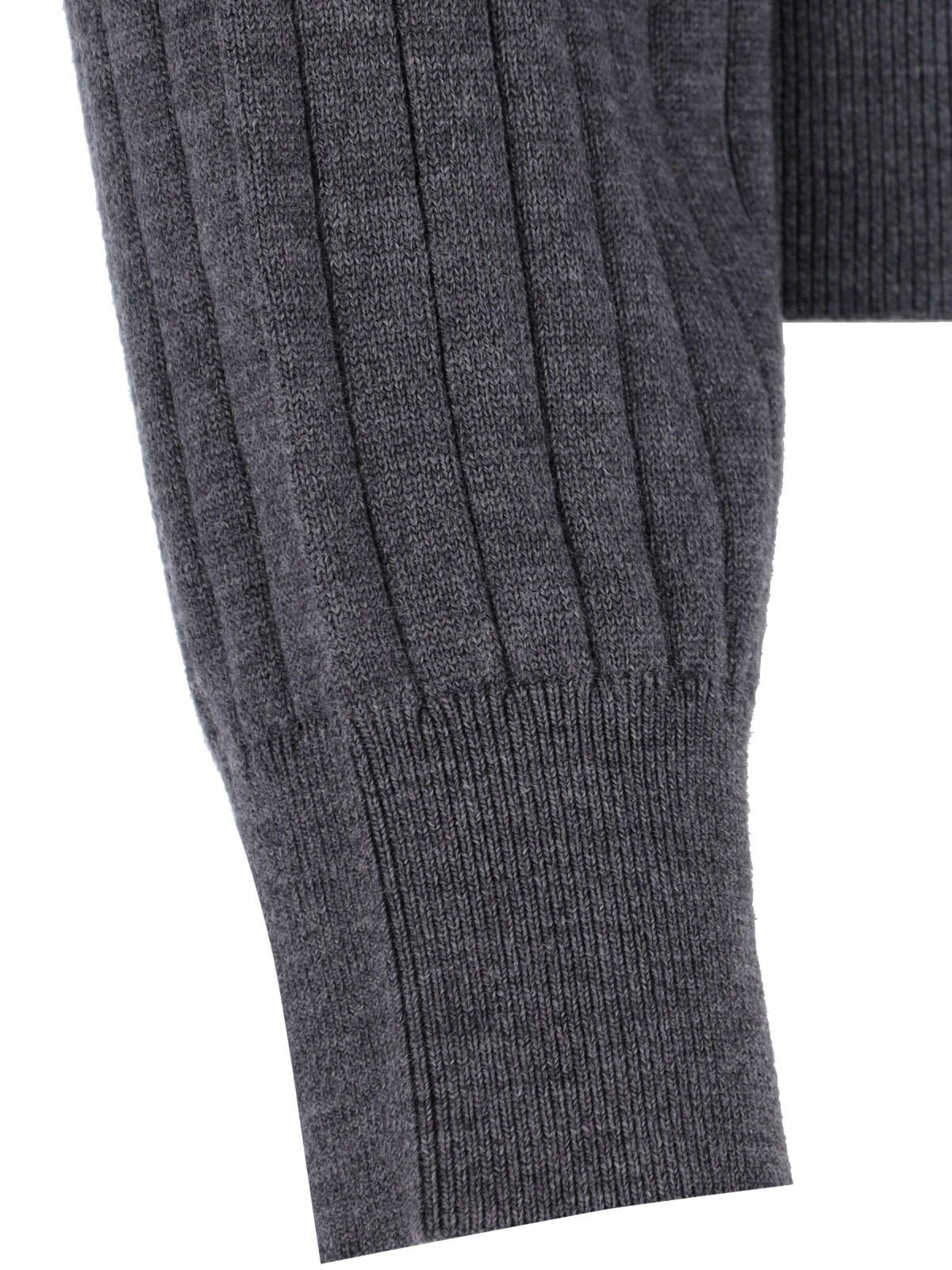 RIBBED WOOL CARDIGAN - 5