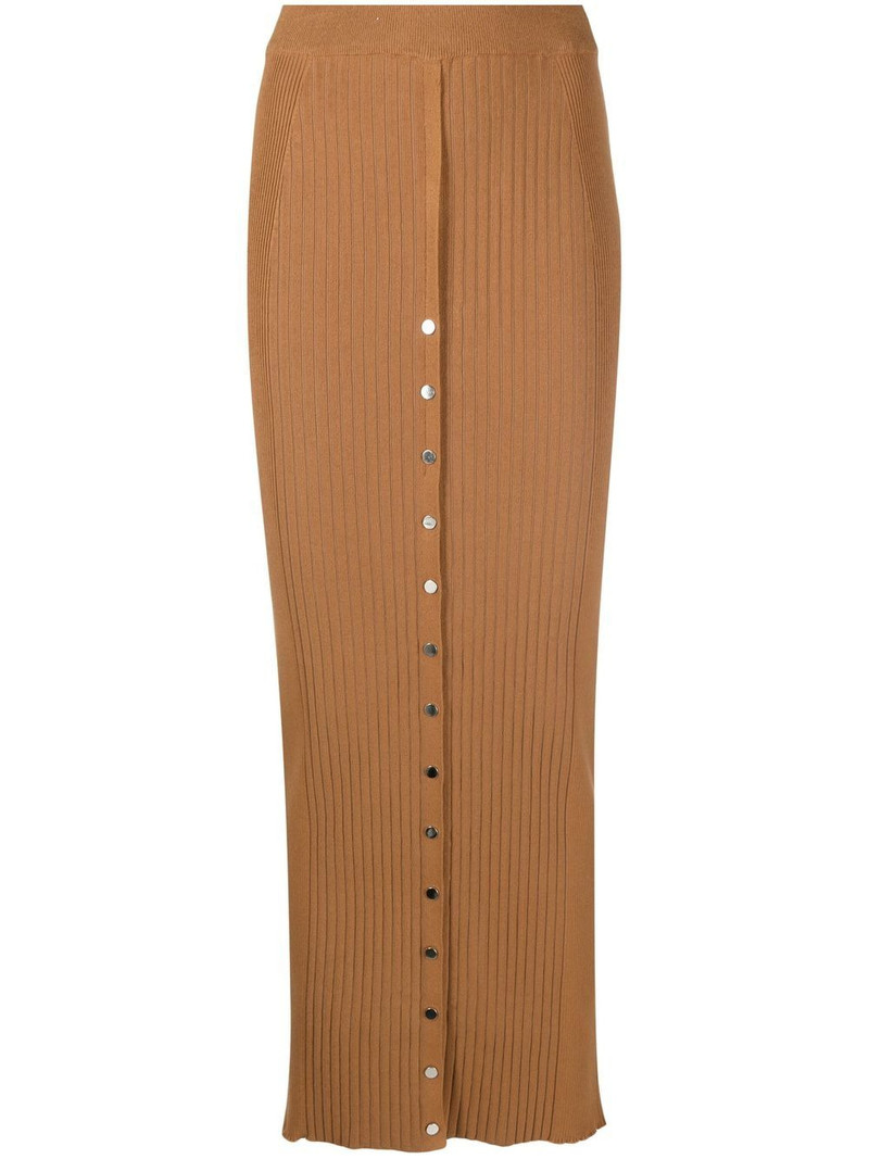 ribbed cotton-blend midi skirt 1