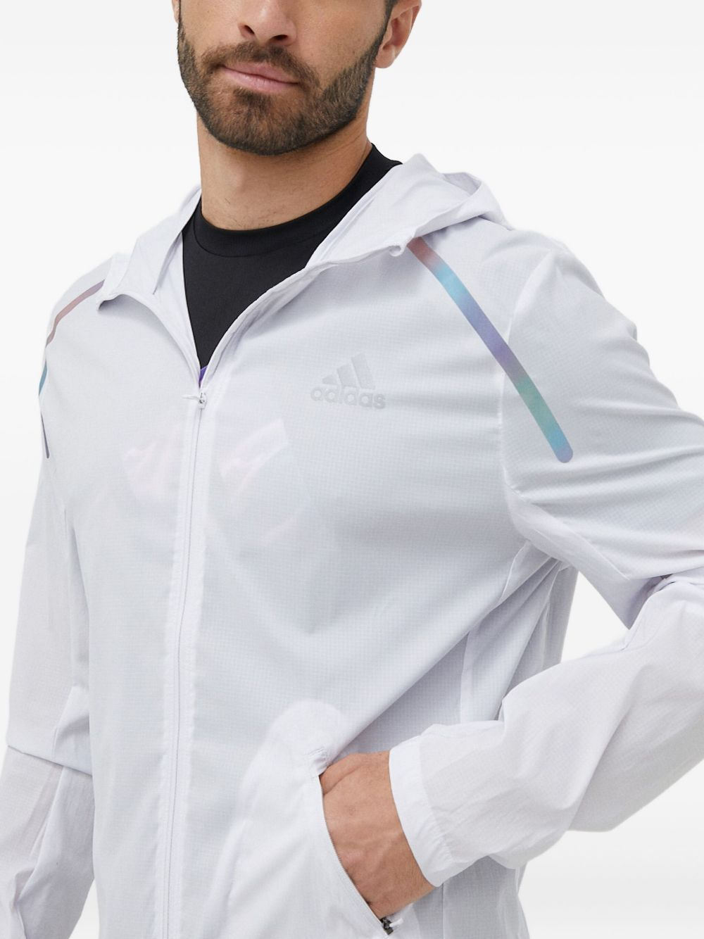 reflective-stripe hooded jacket - 5