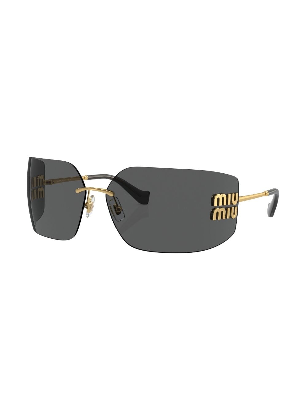 logo-plaque frameless sunglasses - 2