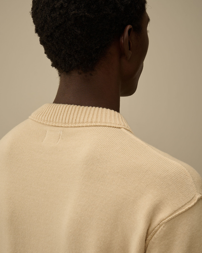 Soft Cotton Stretch Chest Pocket Crewneck Sweater 6