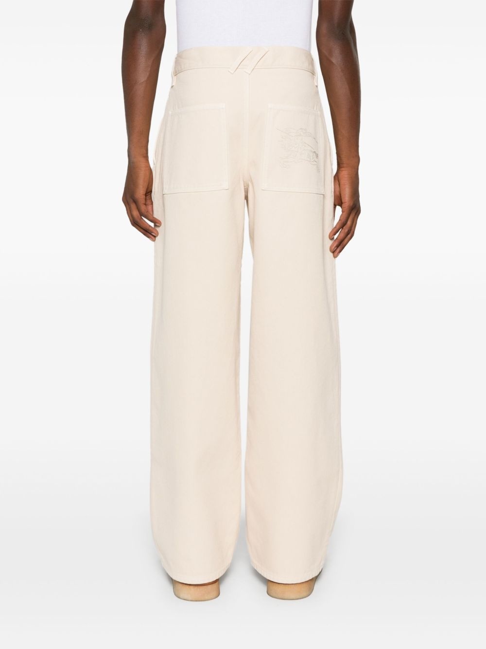 Equestrian Knight-embroidered loose jeans - 4
