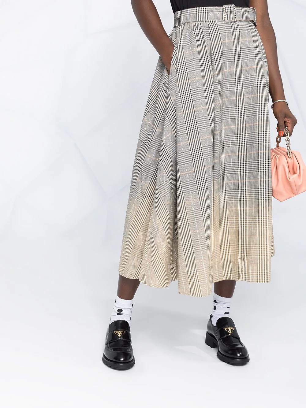 faded check midi skirt - 5