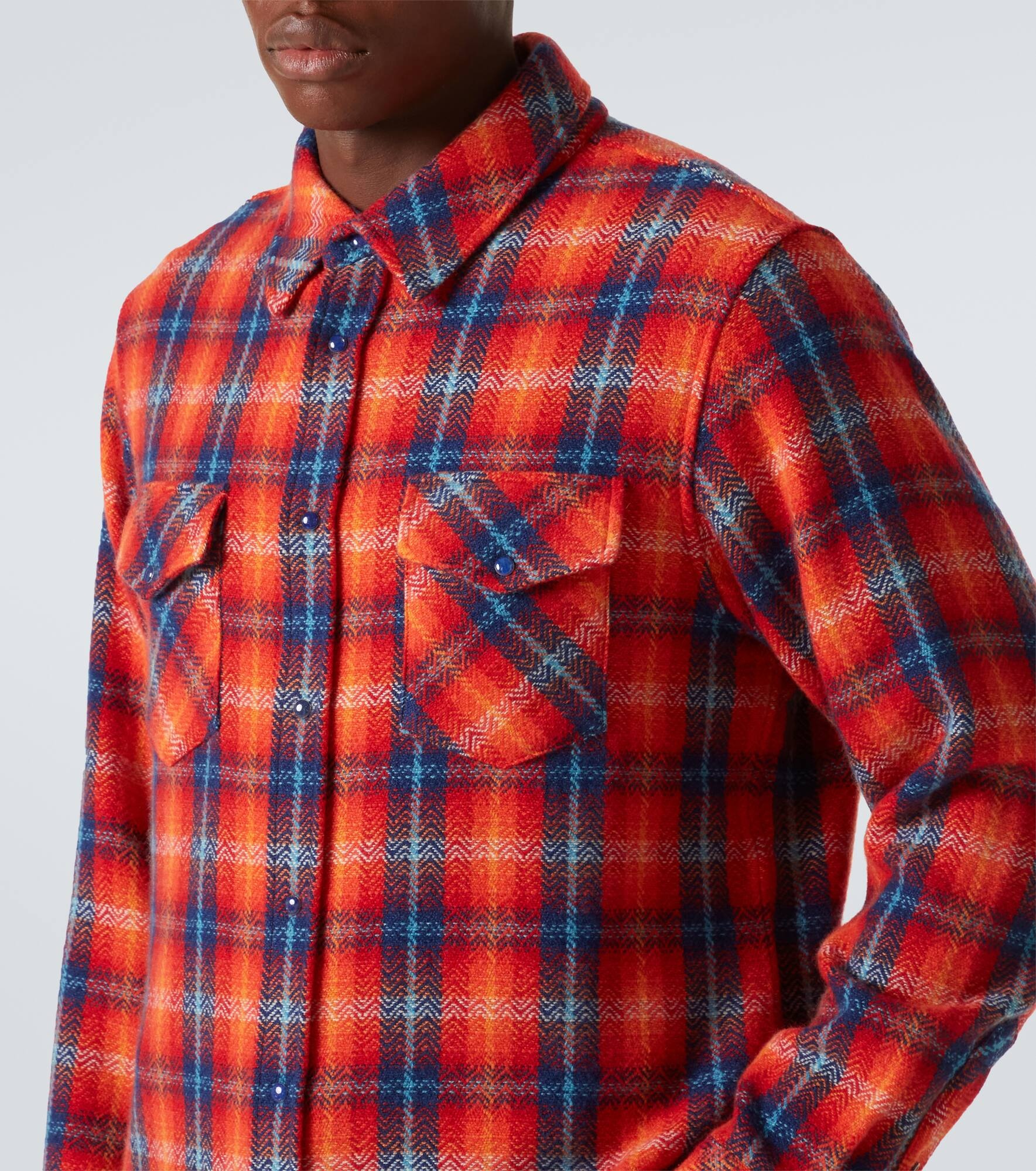 Checked cashmere shirt - 5