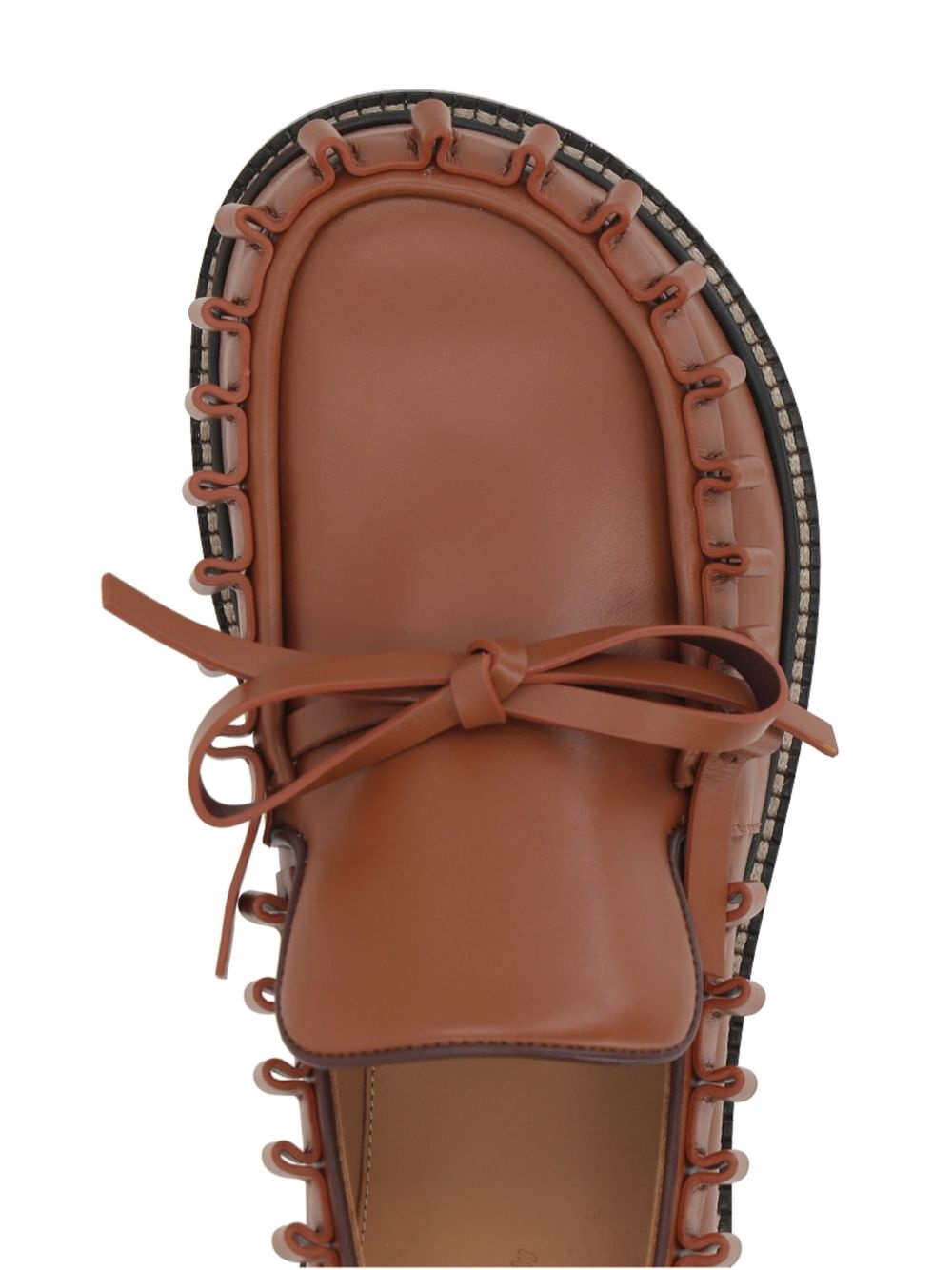 ruffled-trim loafers - 4