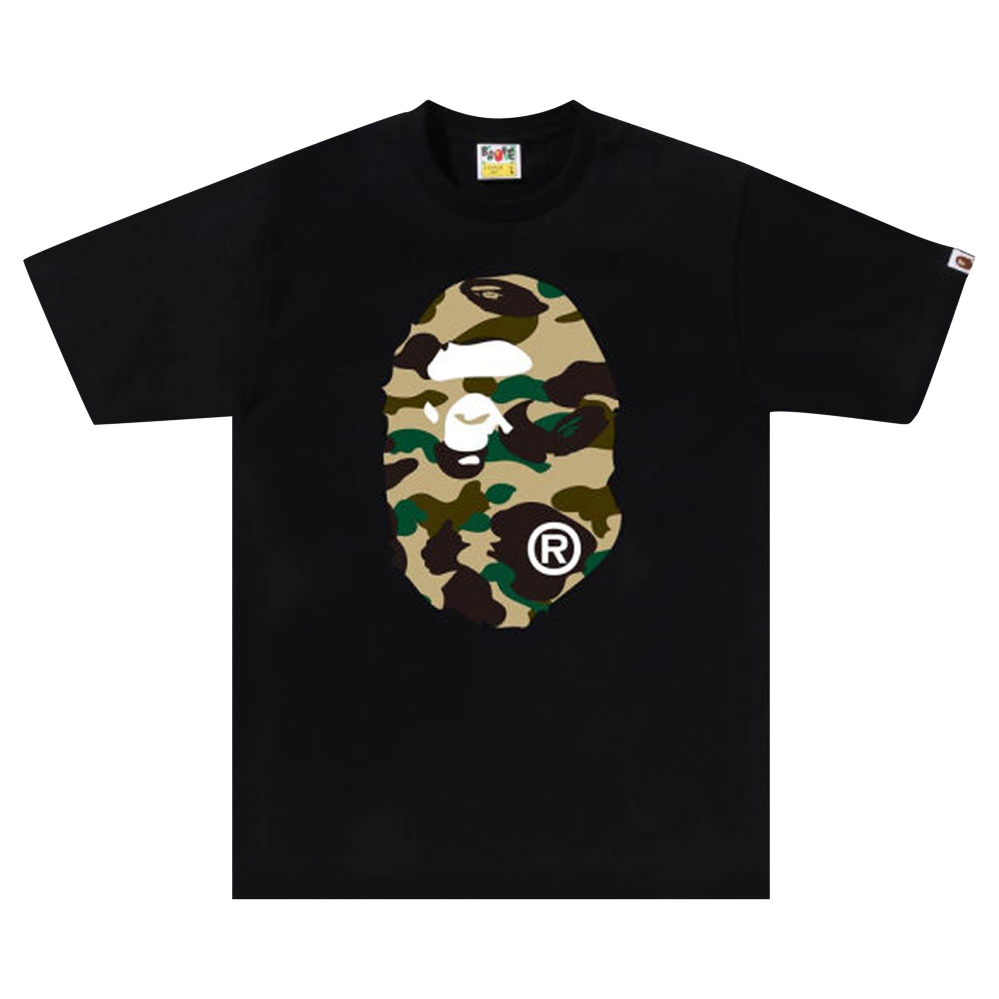 BAPE 1st Camo Big Ape Head Tee 'Black/Yellow' - 1