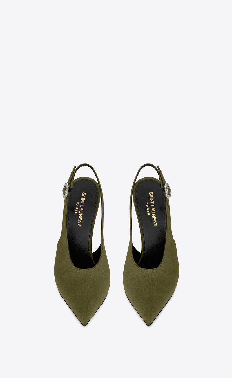 SAINT LAURENT yasmeen slingback pumps in silk satin outlook
