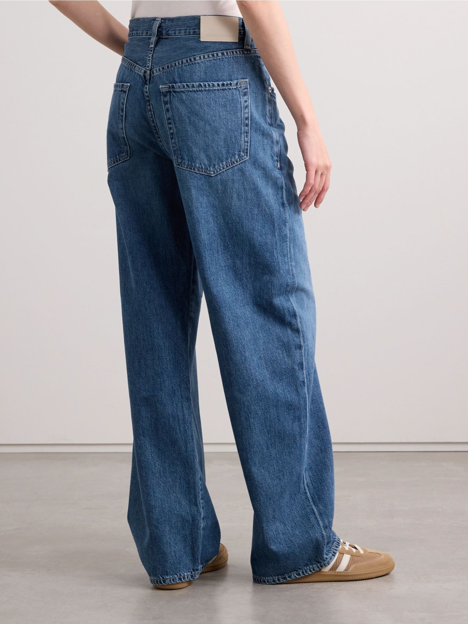 Brynn Drawstring mid-rise wide-leg jeans Dark denim - 4