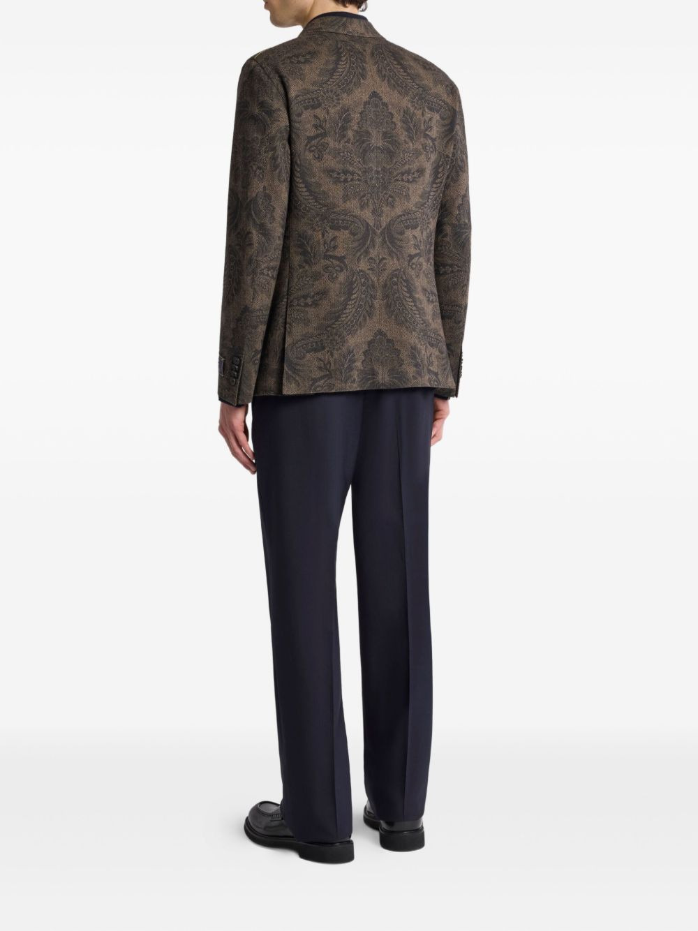paisley print wool blazer - 3
