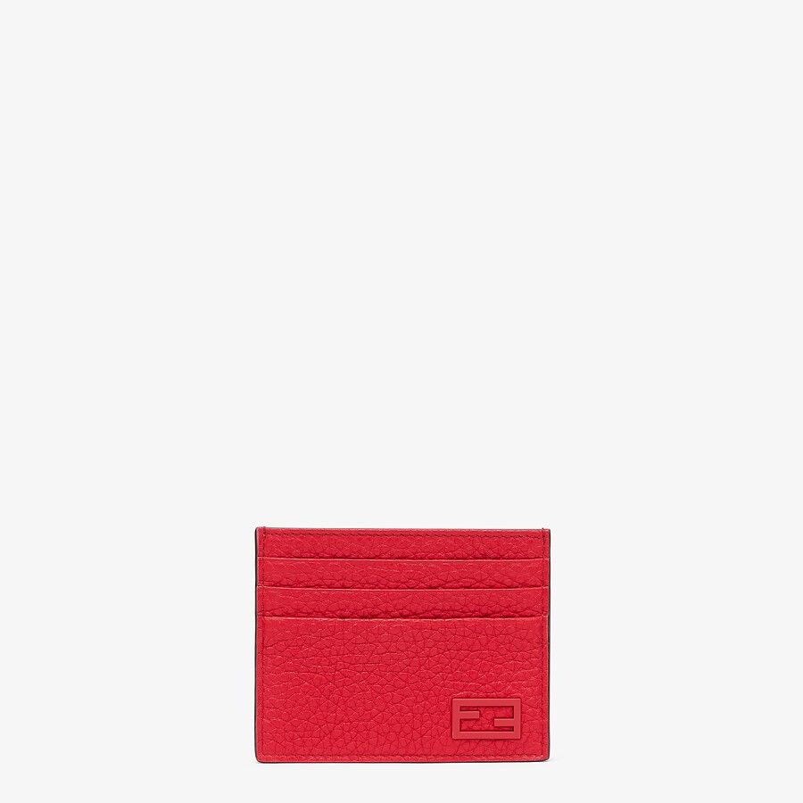 Red leather card holder - 1