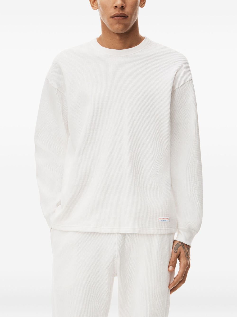 waffle crew neck longsleeve T-shirt - 3