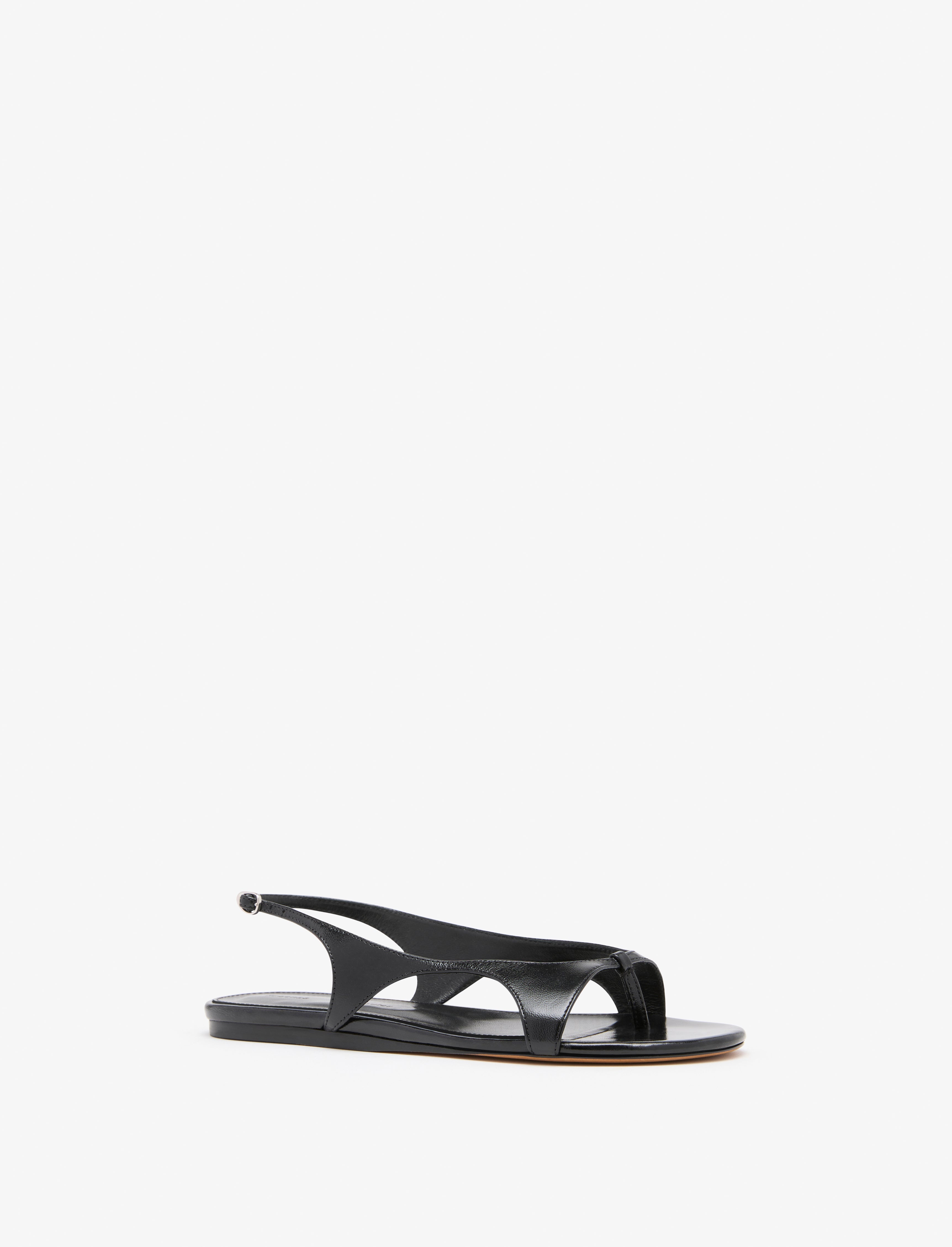 Slash Flat Thong Sandals in Slick Nappa - 2