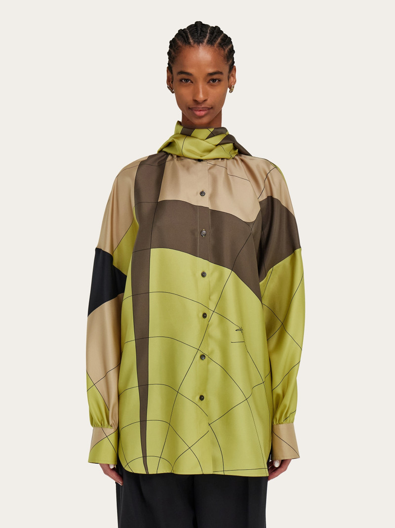 FERRAGAMO Silk shirt with sash outlook