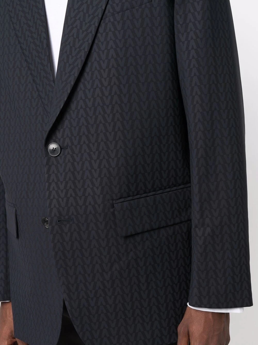 monogram-jacquard wool jacket - 5