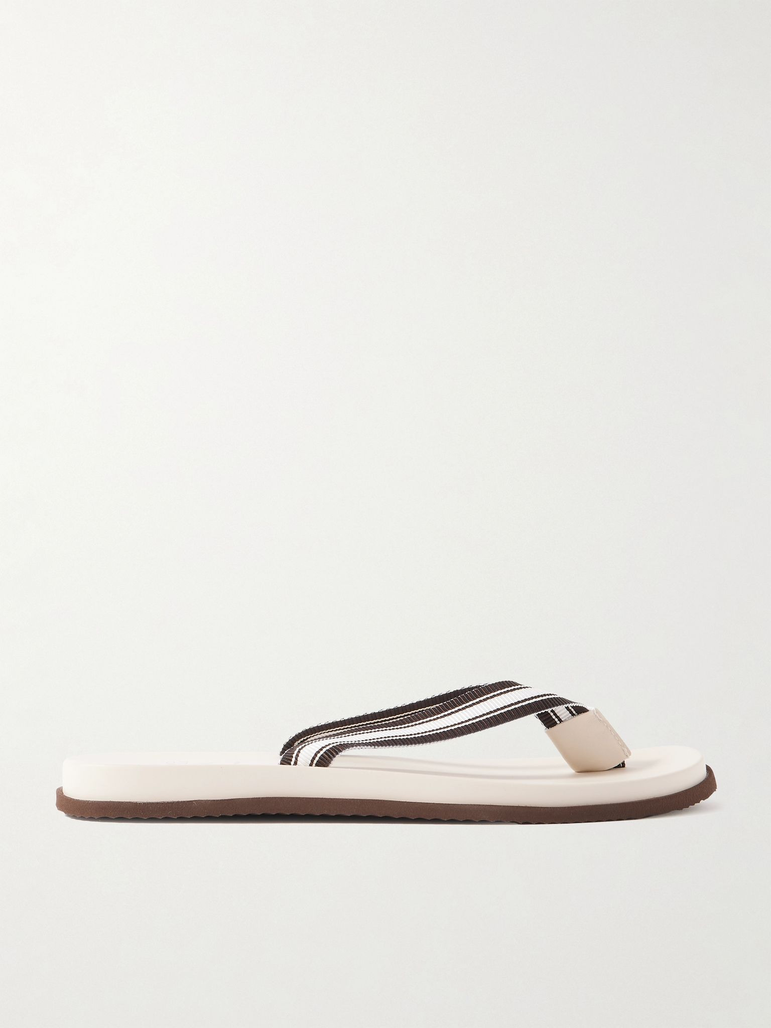 Striped Grosgrain Flip Flops Neutral - 1