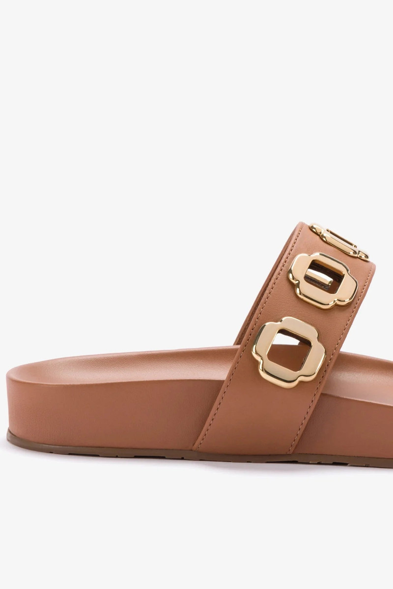 Milan Slide In Caramel Leather 4