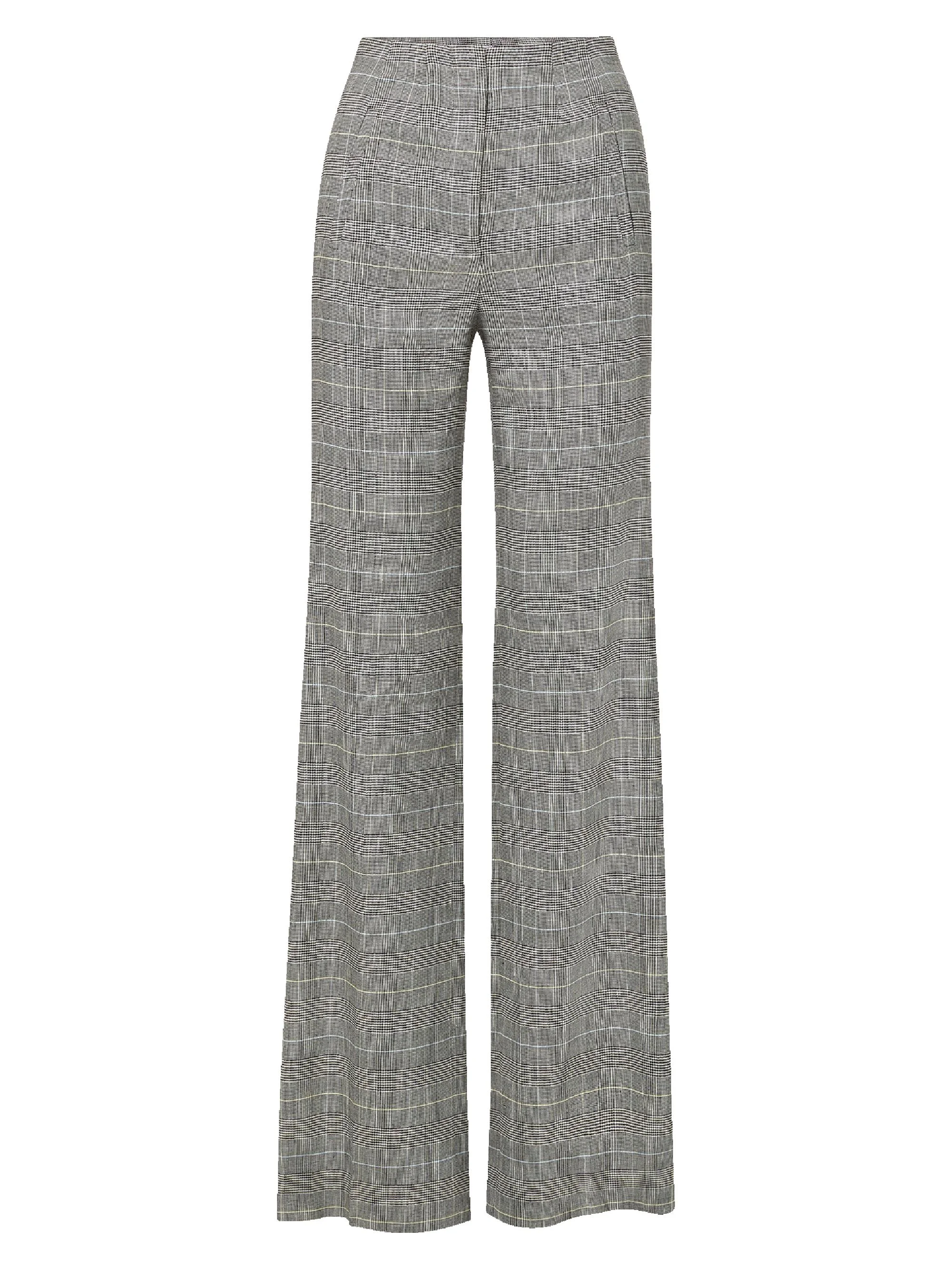 Women's Jude Plaid Linen-Blend Pants - Black Multi - 1