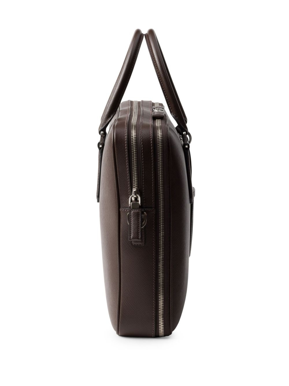 Saffiano leather zip briefcase - 4