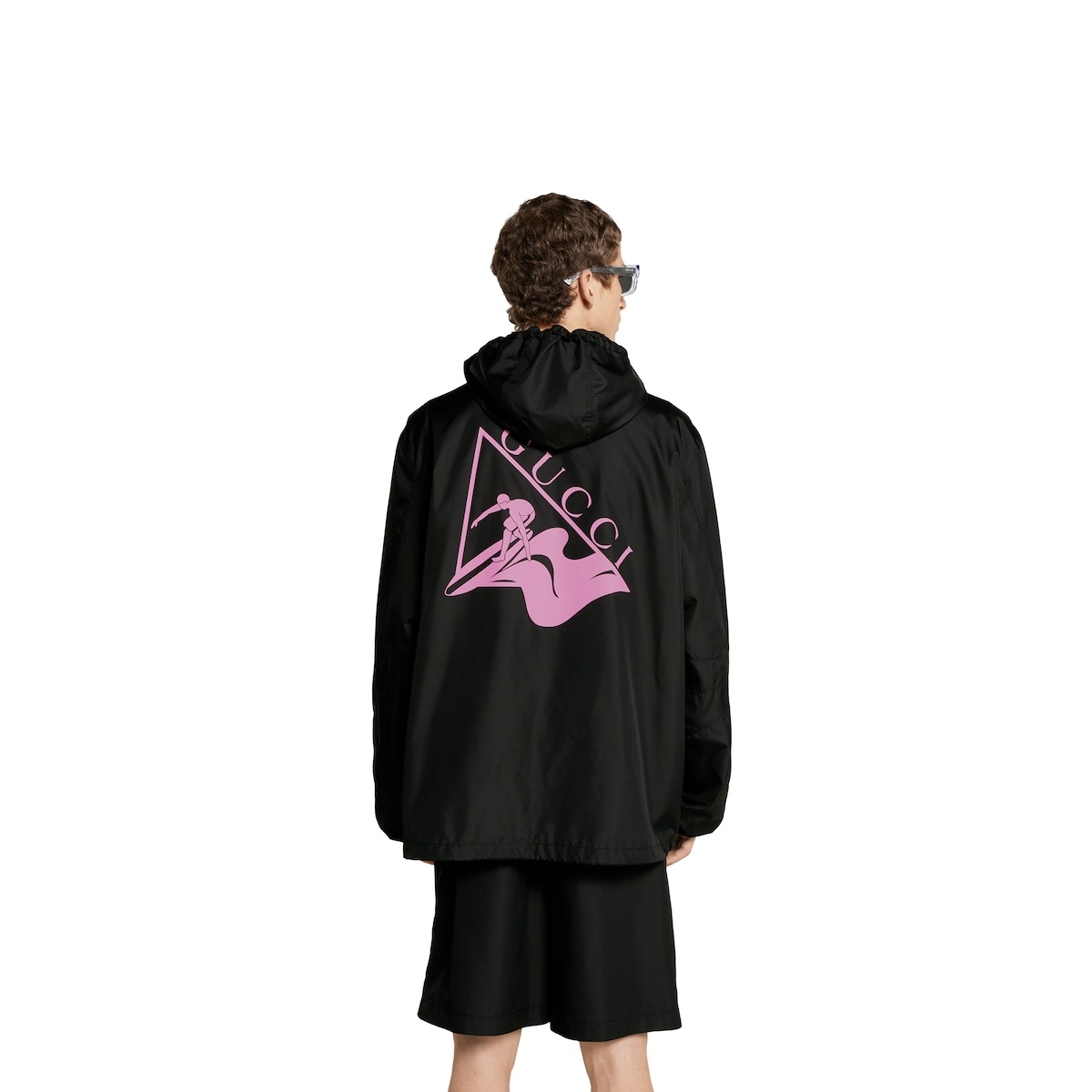 Printed technical poplin jacket - 4