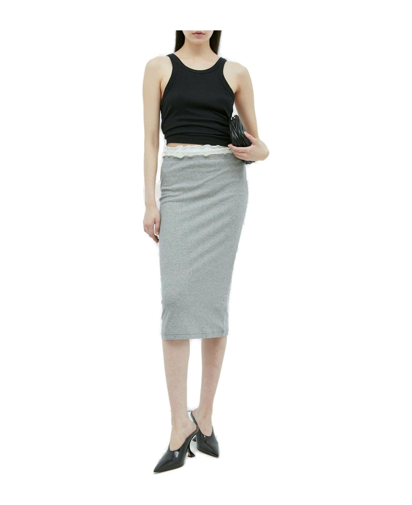 Logo-embroidered Layered Midi Skirt - 3