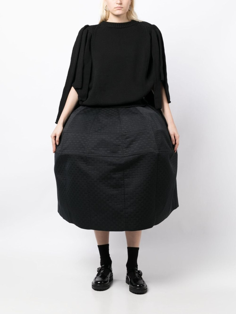 Comme Des Garçons panelled patterned-jacquard midi skirt outlook