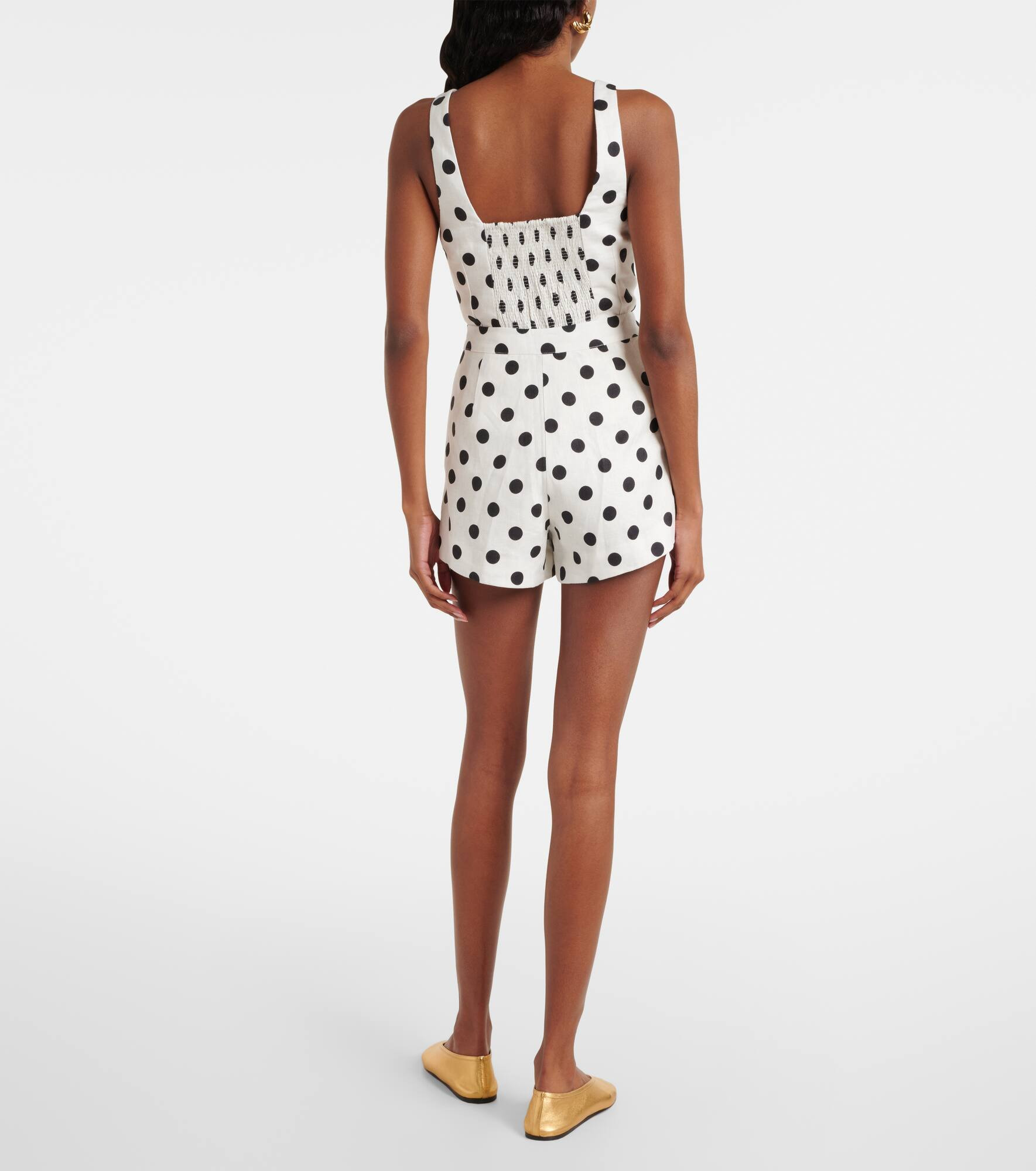 Rosalie polka-dot linen shorts - 3
