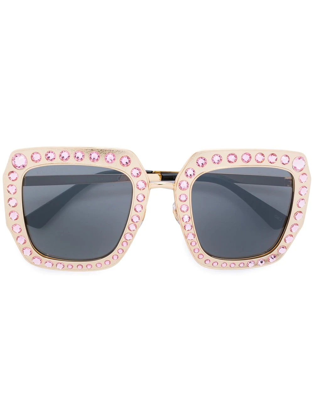 Oversized acetate glitter sunglasses - 1