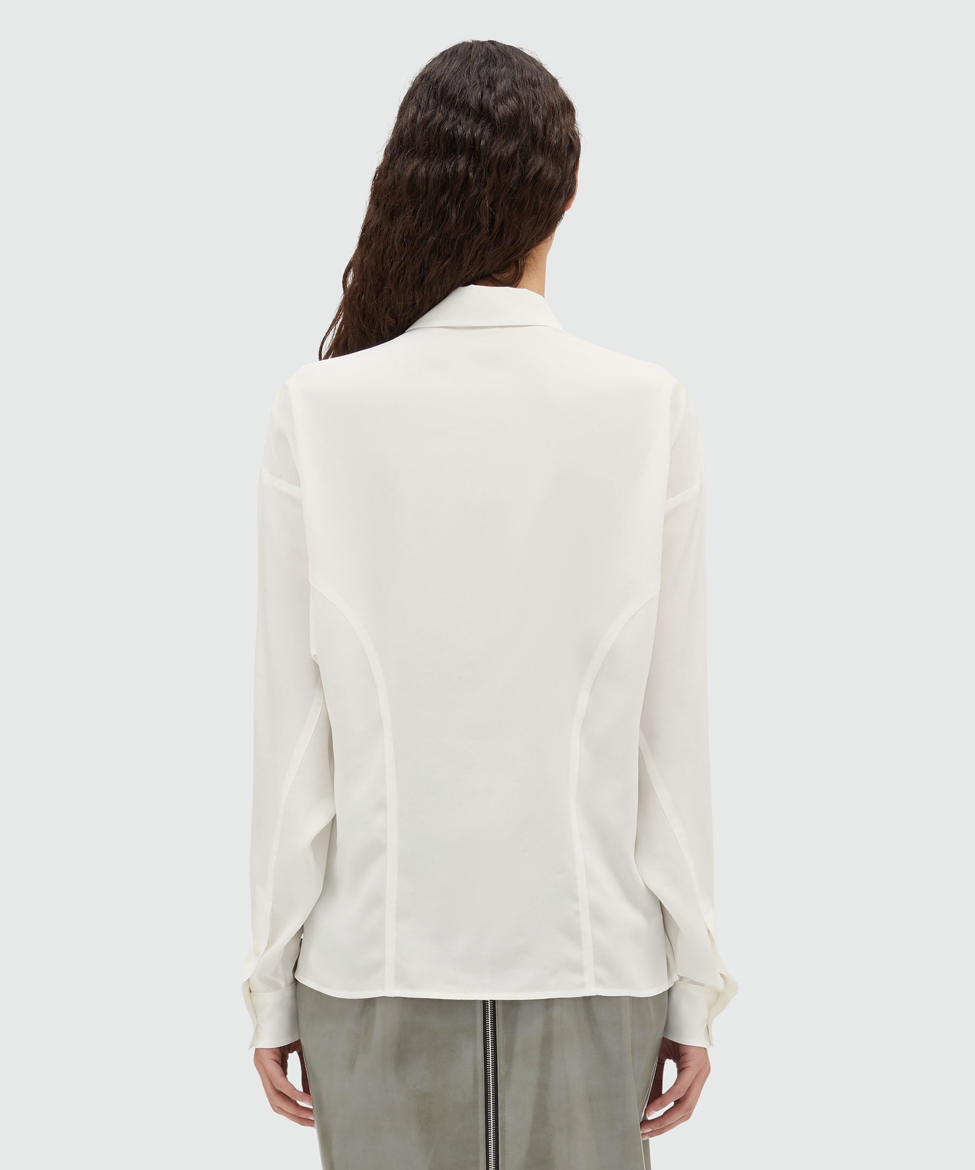 Crepe shirt with embroidery - 3