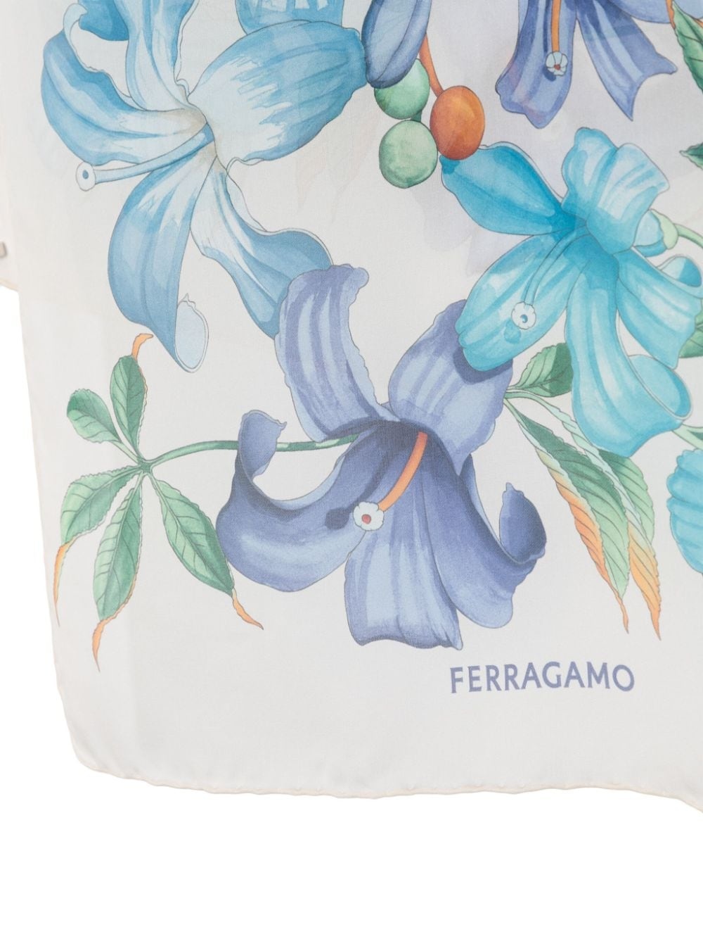 floral-motif silk scarf - 2