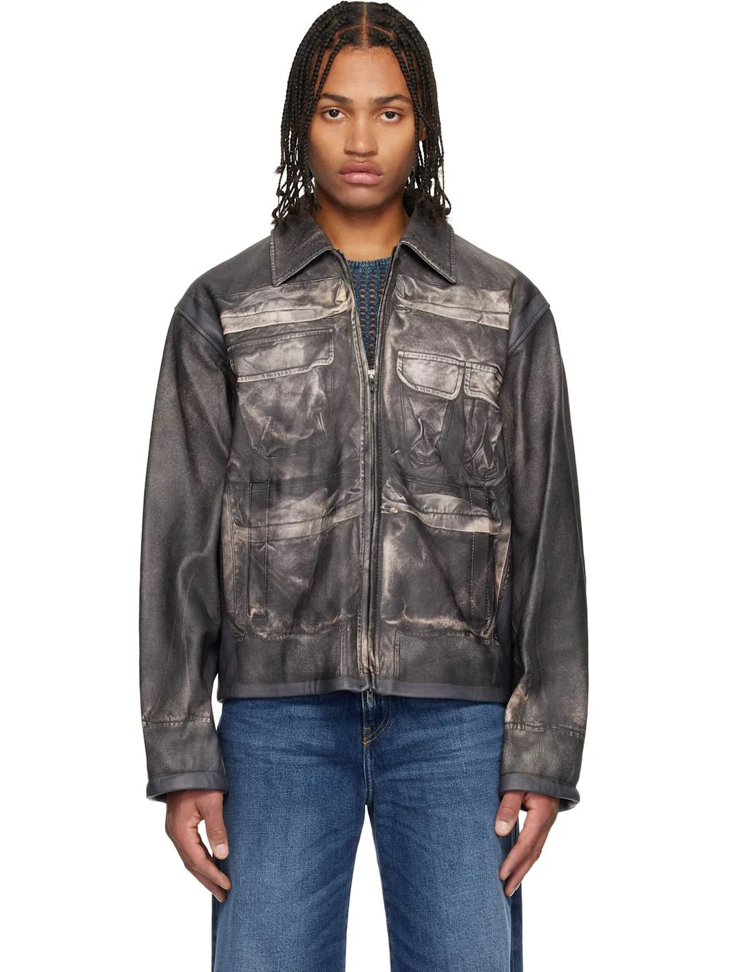 Black L-Mayer Leather Jacket - 1